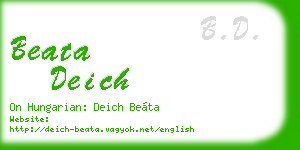 beata deich business card